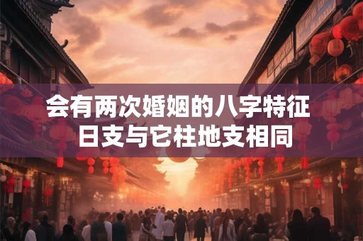 会有两次婚姻的八字特征  日支与它柱地支相同