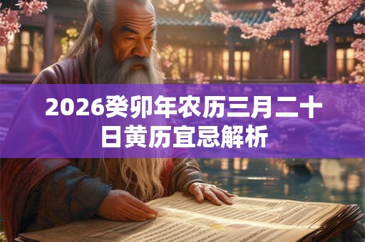 2026癸卯年农历三月二十日黄历宜忌解析 2026癸卯年农历三月二十日黄历宜忌解析