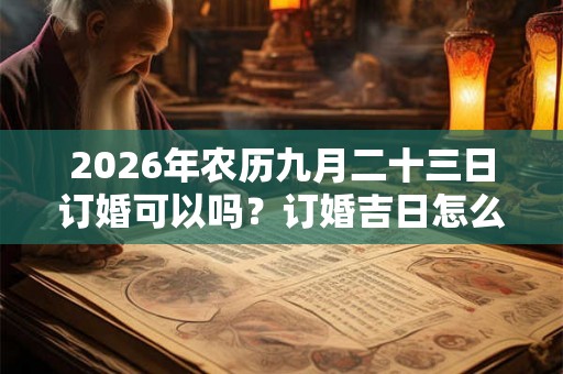 2026年农历九月二十三日订婚可以吗？订婚吉日怎么选？