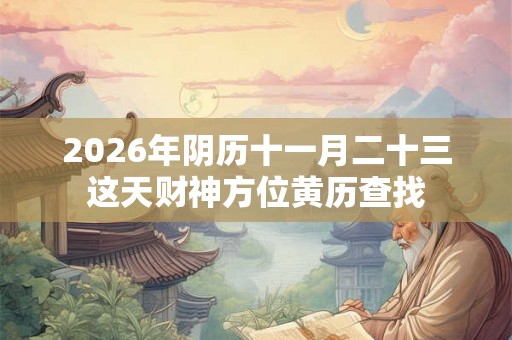 2026年阴历十一月二十三这天财神方位黄历查找