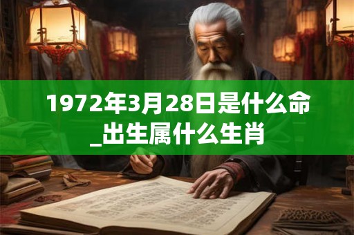 1972年3月28日是什么命_出生属什么生肖