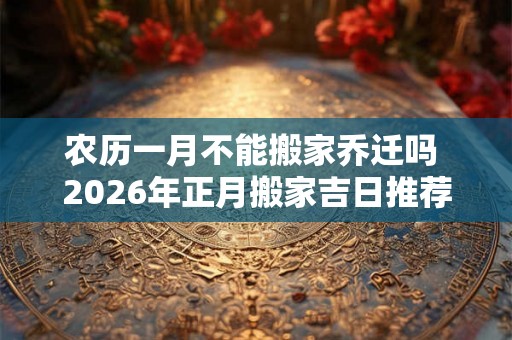 农历一月不能搬家乔迁吗 2026年正月搬家吉日推荐
