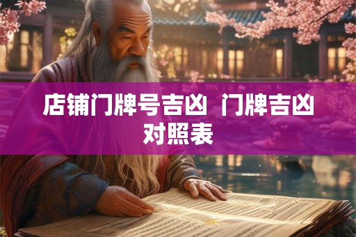 店铺门牌号吉凶  门牌吉凶对照表