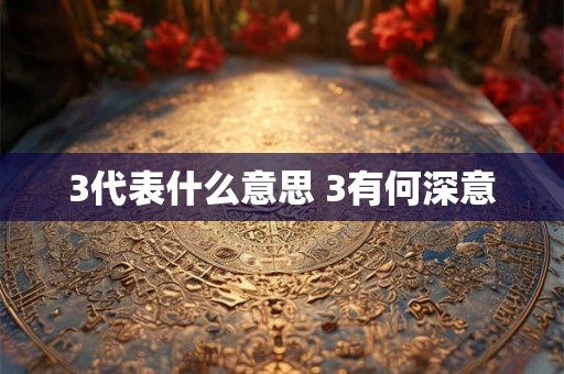 3代表什么意思 3有何深意