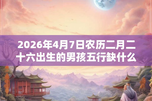 2026年4月7日农历二月二十六出生的男孩五行缺什么