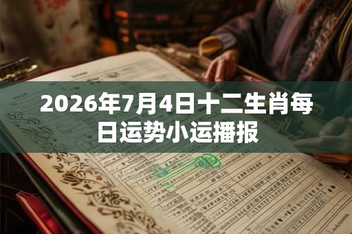 2026年7月4日十二生肖每日运势小运播报