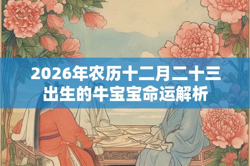 2026年农历十二月二十三出生的牛宝宝命运解析