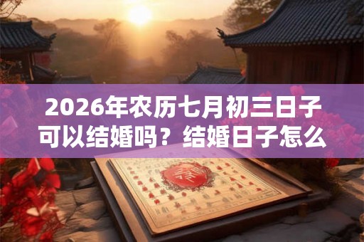 2026年农历七月初三日子可以结婚吗？结婚日子怎么样？
