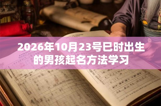 2026年10月23号巳时出生的男孩起名方法学习