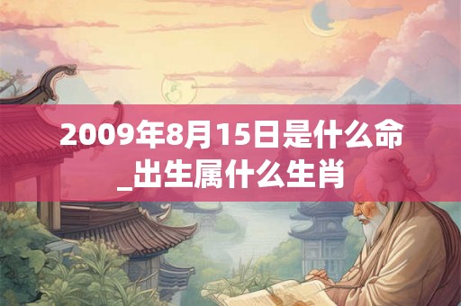 2009年8月15日是什么命_出生属什么生肖