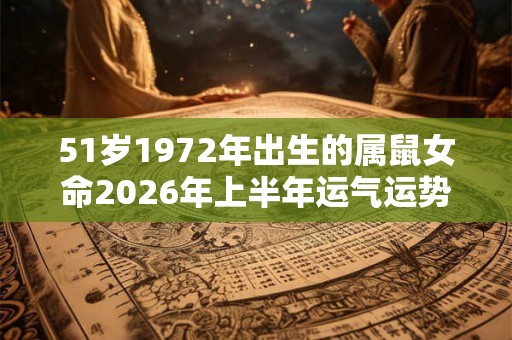 51岁1972年出生的属鼠女命2026年上半年运气运势