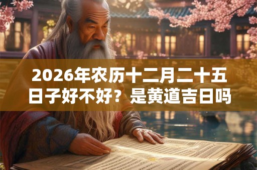 2026年农历十二月二十五日子好不好？是黄道吉日吗？