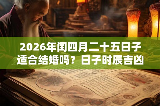 2026年闰四月二十五日子适合结婚吗？日子时辰吉凶？