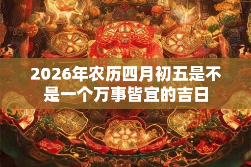 2026年农历四月初五是不是一个万事皆宜的吉日 2026年农历四月初五是不是一个万事皆宜的吉日