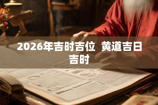 2026年吉时吉位  黄道吉日吉时