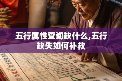 五行属性查询缺什么,五行缺失如何补救