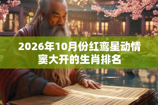 2026年10月份红鸾星动情窦大开的生肖排名