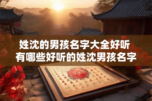 姓沈的男孩名字大全好听 有哪些好听的姓沈男孩名字