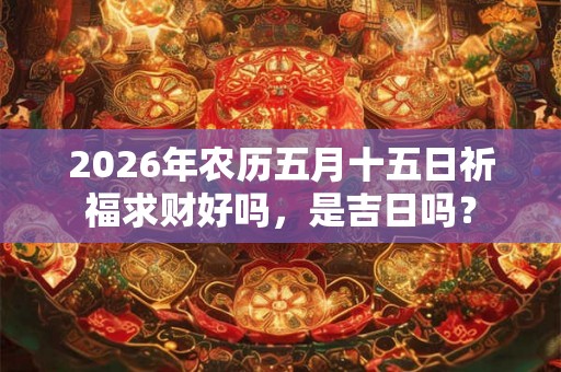2026年农历五月十五日祈福求财好吗，是吉日吗？