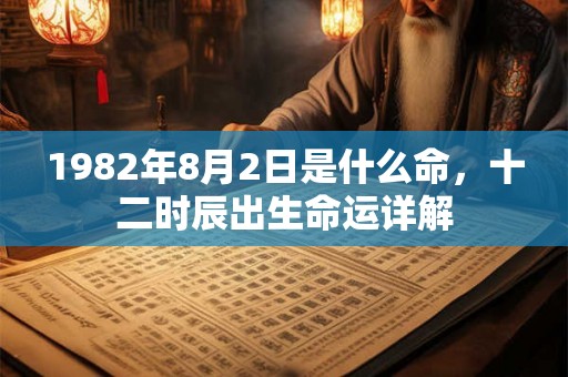 1982年8月2日是什么命，十二时辰出生命运详解