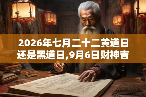 2026年七月二十二黄道日还是黑道日,9月6日财神吉位