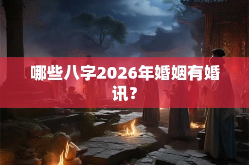 哪些八字2026年婚姻有婚讯？