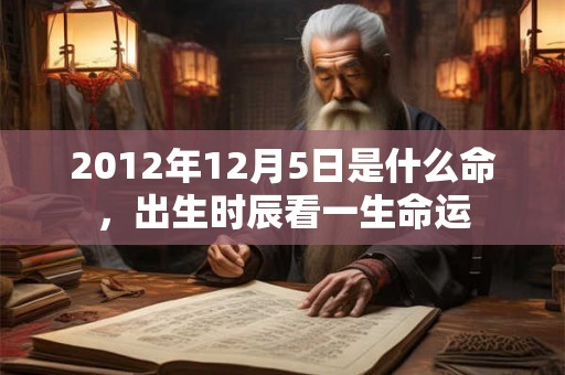 2012年12月5日是什么命，出生时辰看一生命运