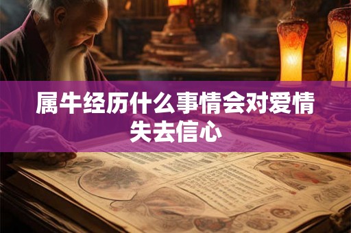 属牛经历什么事情会对爱情失去信心 属牛经历什么事情会对爱情失去信心