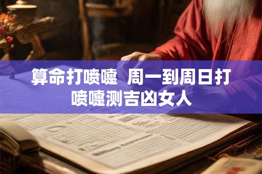 算命打喷嚏  周一到周日打喷嚏测吉凶女人