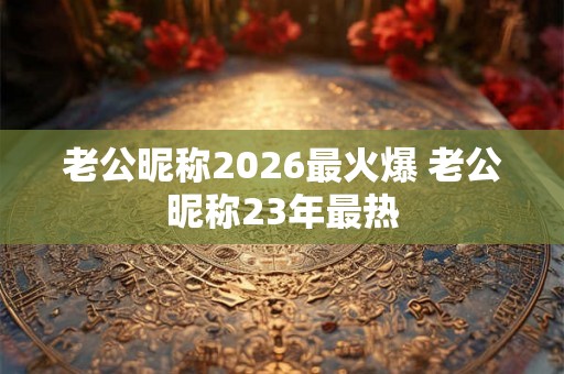 老公昵称2026最火爆 老公昵称23年最热