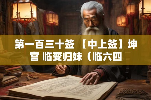 第一百三十签 【中上签】坤宫 临变归妹（临六四