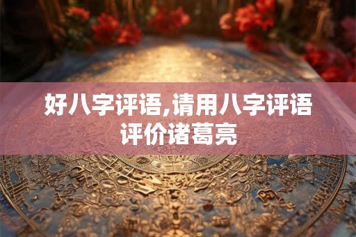 好八字评语,请用八字评语评价诸葛亮 好八字评语,请用八字评语评价诸葛亮
