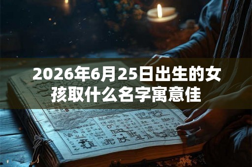 2026年6月25日出生的女孩取什么名字寓意佳