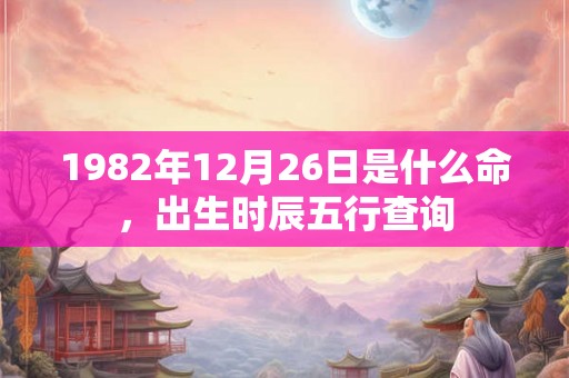 1982年12月26日是什么命，出生时辰五行查询
