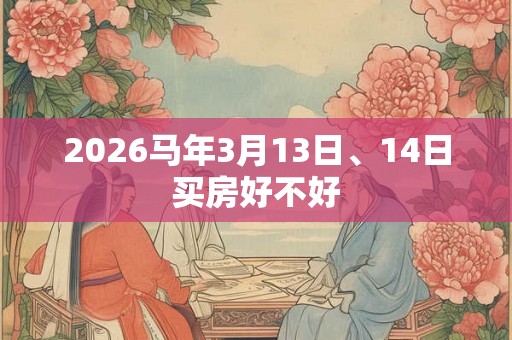 2026马年3月13日、14日买房好不好