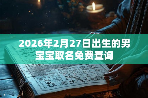2026年2月27日出生的男宝宝取名免费查询