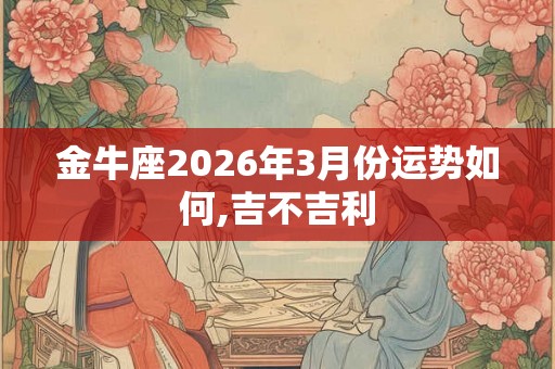 金牛座2026年3月份运势如何,吉不吉利