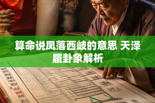算命说凤落西岐的意思 天泽履卦象解析