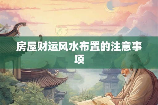 房屋财运风水布置的注意事项