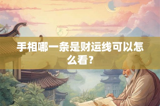 手相哪一条是财运线可以怎么看？