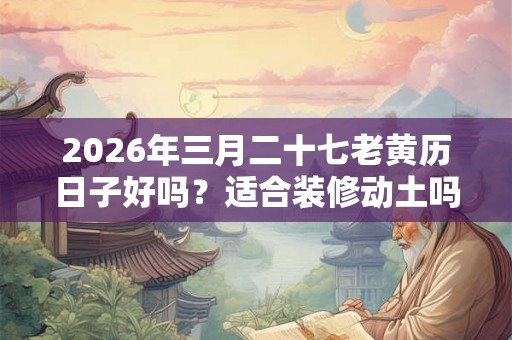 2026年三月二十七老黄历日子好吗？适合装修动土吗？