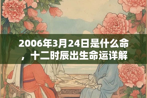 2006年3月24日是什么命，十二时辰出生命运详解