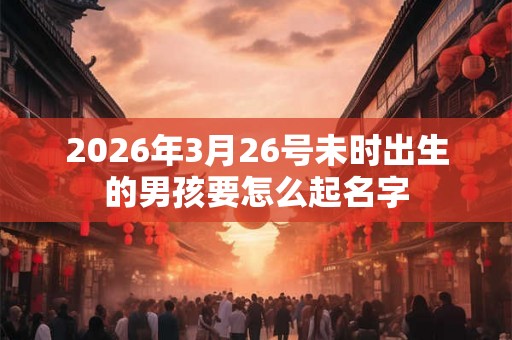 2026年3月26号未时出生的男孩要怎么起名字