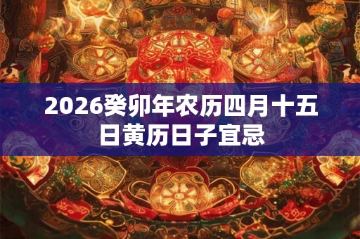 2026癸卯年农历四月十五日黄历日子宜忌