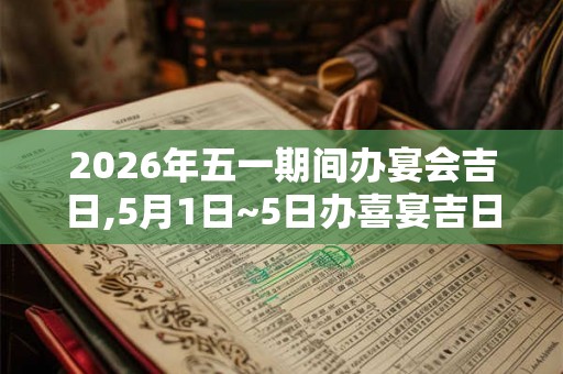 2026年五一期间办宴会吉日,5月1日~5日办喜宴吉日