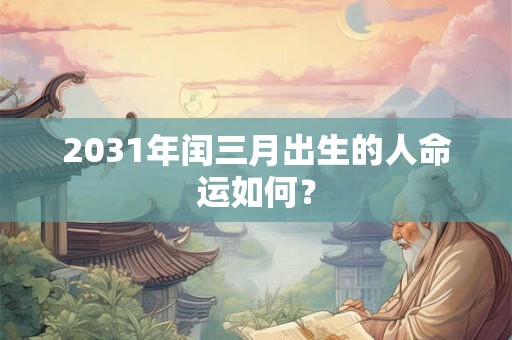 2031年闰三月出生的人命运如何？