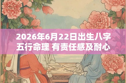 2026年6月22日出生八字五行命理 有责任感及耐心