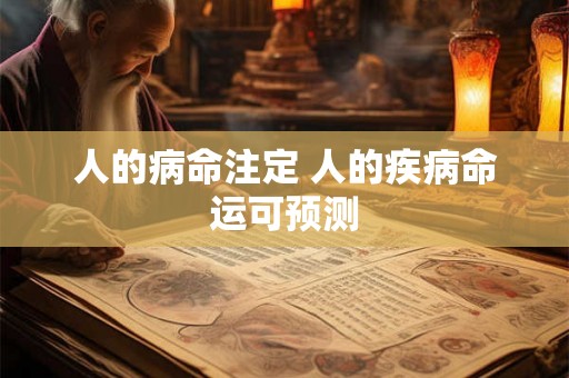 人的病命注定 人的疾病命运可预测 人的病命注定 人的疾病命运可预测