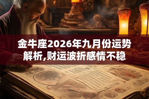 金牛座2026年九月份运势解析,财运波折感情不稳