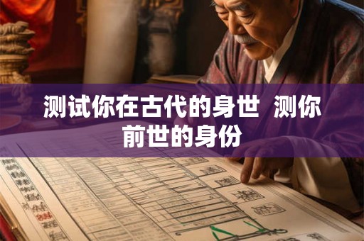 测试你在古代的身世  测你前世的身份